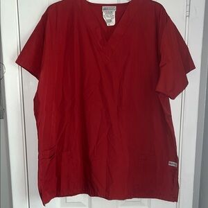 UA Scrubs Red V-Neck Scrub Top